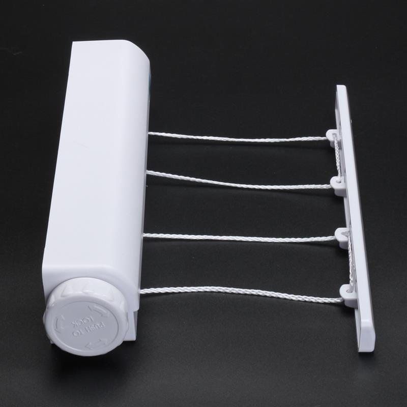 Spring automatic retractable five-piece line Clothesline drying hanger towel rack Punched with hook Drying hanger