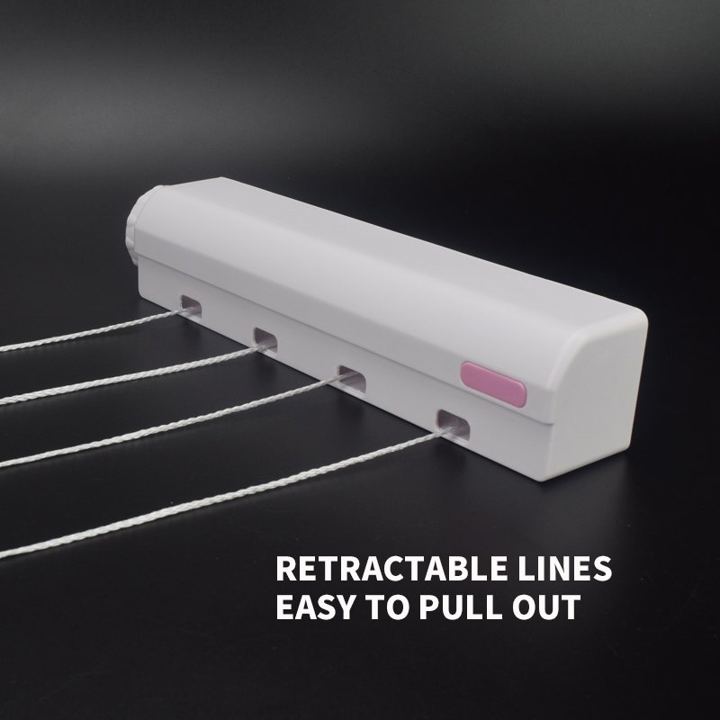 Elastic Windproof Wall-mounted 4-line Retractable Clothesline Dryer