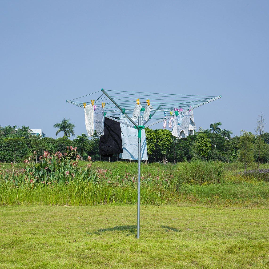 4 Arms 40m Large Outdoor Standing Clothes Line Dryer Umbrella Washing Line Rotary Airer Rotary Washingline Garden Used