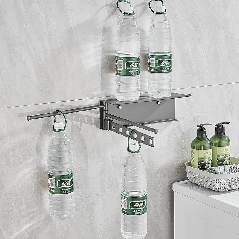 Wall Mounted Clothesline Laundry Folding Clothing Racks For Hanging Clothes With Shelves