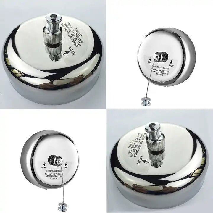 Telescopic Stainless String Wall Hanging Clothesline Hotel Retractable Clothes Dryer Hanger Hanging Clothes Line