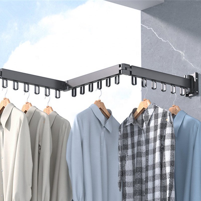 Hotel Commercial Cloth Drying Rack Aluminum Clothes Rack Laundry Hanger foldable Clothes Dry Rack
