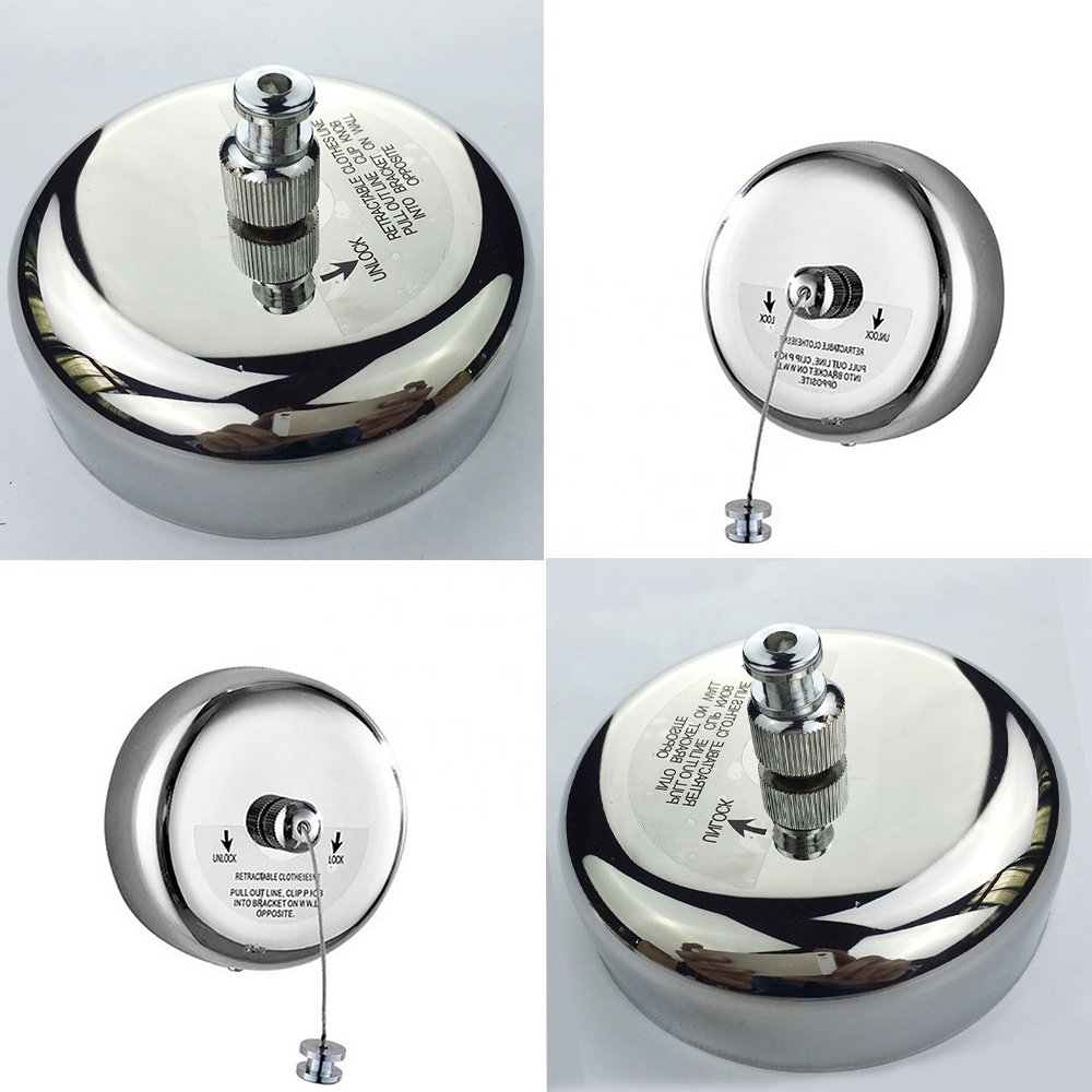 Telescopic Stainless String Wall Hanging Clothesline Hotel Retractable Clothes Dryer Hanger Hanging Clothes Line