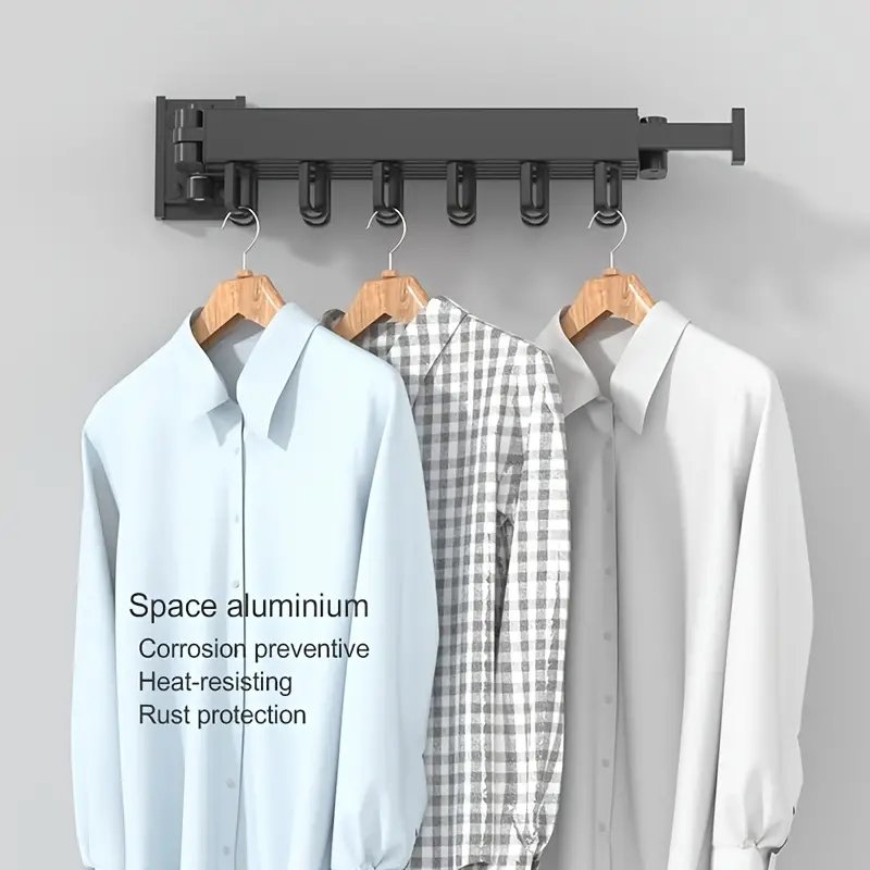 Aluminum alloy foldable and extendable drying rack, clothes rack, clothes rack with hooks, wall mounted foldable drying rack