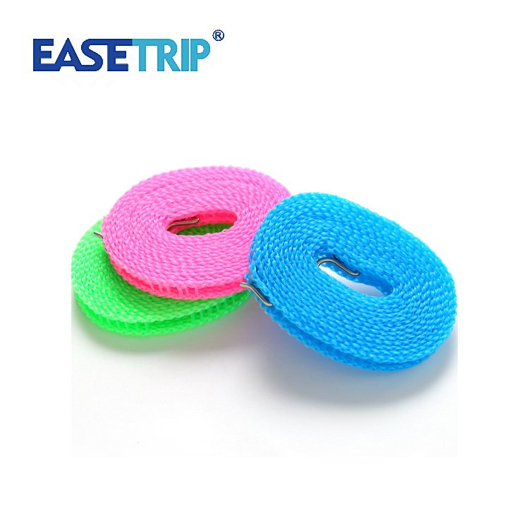 Home Color Clothesline Travel Portable Wind Proof Anti Rope Folder Hanging Clothes Rope PE Living Room Foldable Polyester Single