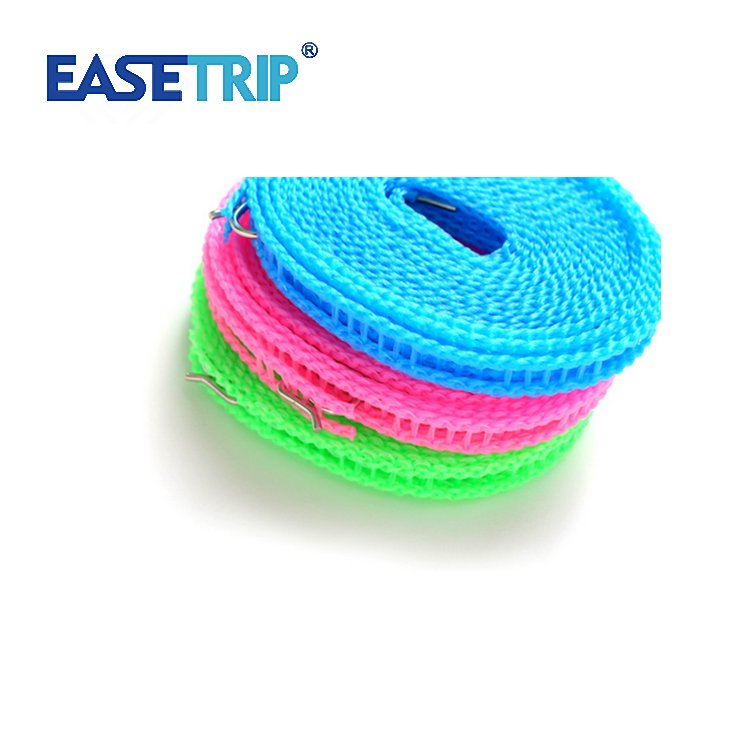 Home Color Clothesline Travel Portable Wind Proof Anti Rope Folder Hanging Clothes Rope PE Living Room Foldable Polyester Single