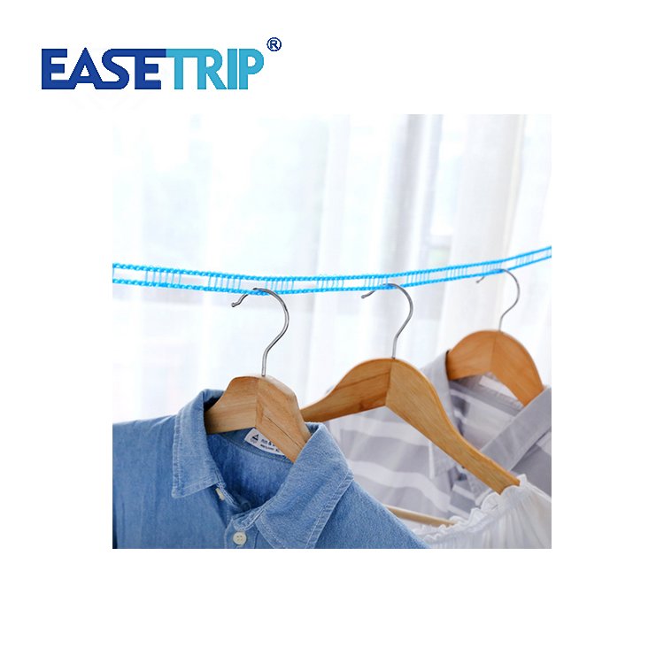 Home Color Clothesline Travel Portable Wind Proof Anti Rope Folder Hanging Clothes Rope PE Living Room Foldable Polyester Single