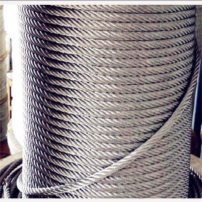 Guangdong factory for SS304 306 stainless steel 7*19 cable wire rope 12mm for water amusement facilities