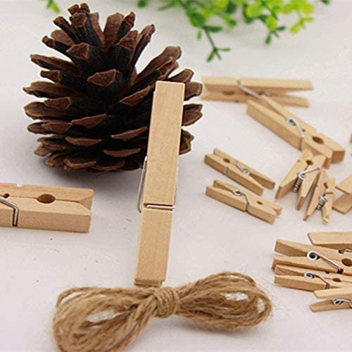 Tailai Natural wood Strong Grip Holder to Dry Laundry Clothesline Hanging Rack Bag Clips Crafts Photos Wooden Clothespins.