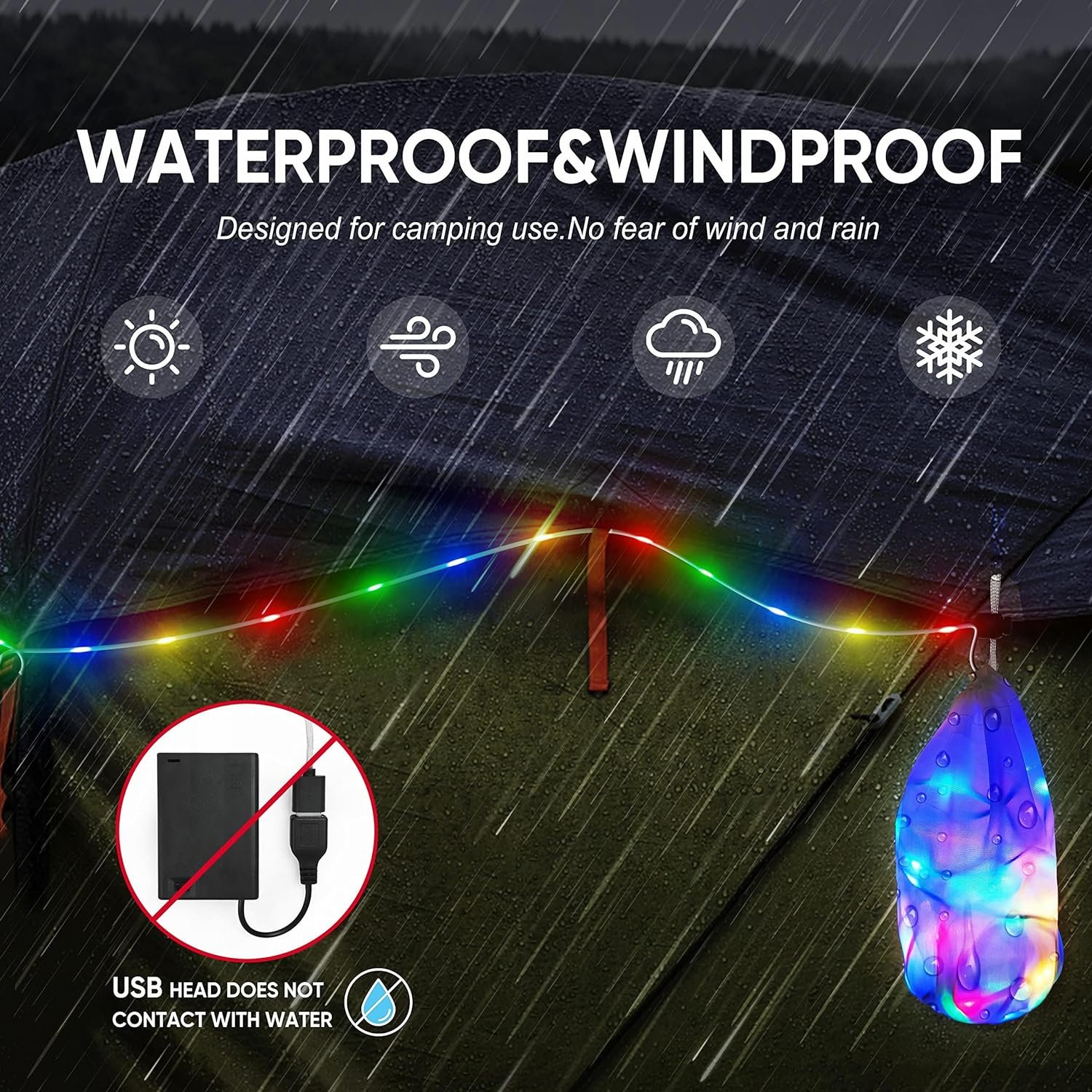 USB string light Multi Outdoor Hanging Rope light Portable Travel Clothesline Cord,Camping Retractable Telescopic Clothesline