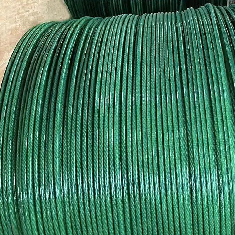 6*7 6*19 1.2mm 1.5mm 1.8mm galvanised pvc coated steel wire rope manufacturer