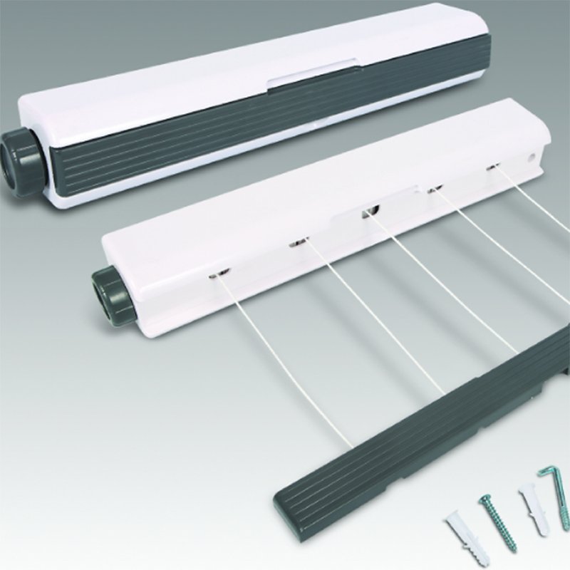 convenient home-using 5 line 21 meters wall mounted plastic retractable polyester clothesline