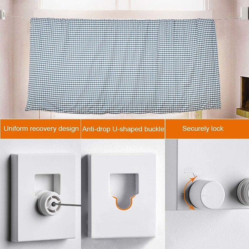 Retractable Clothesline Wall-mounted indoor Outdoor Washing Clothes Hanger Laundry Drying Line Balcony Drying Lines