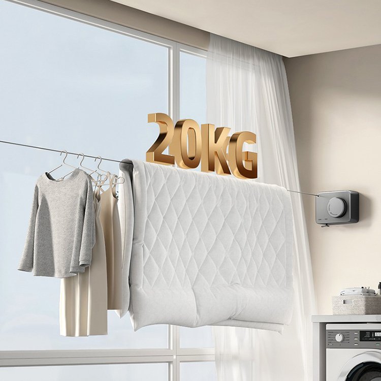 Wholesale price stainless steel retractable Home Outdoor metal clothesline for clothes wall mounted with hanger