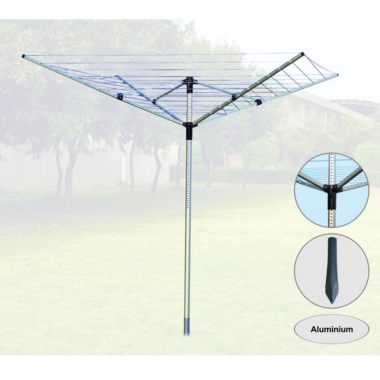 Factory Supplying Rotary Airer 50M 4 Arms Aluminum Foldable Outdoor Clothes Drying Rack Cloth Dryer