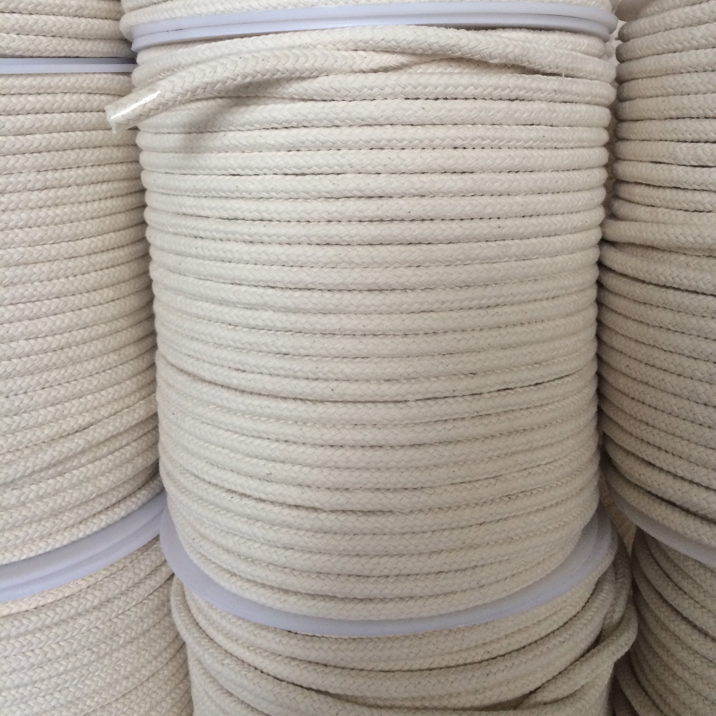 Cotton 16 strands braided rope natural fiber with reel packing