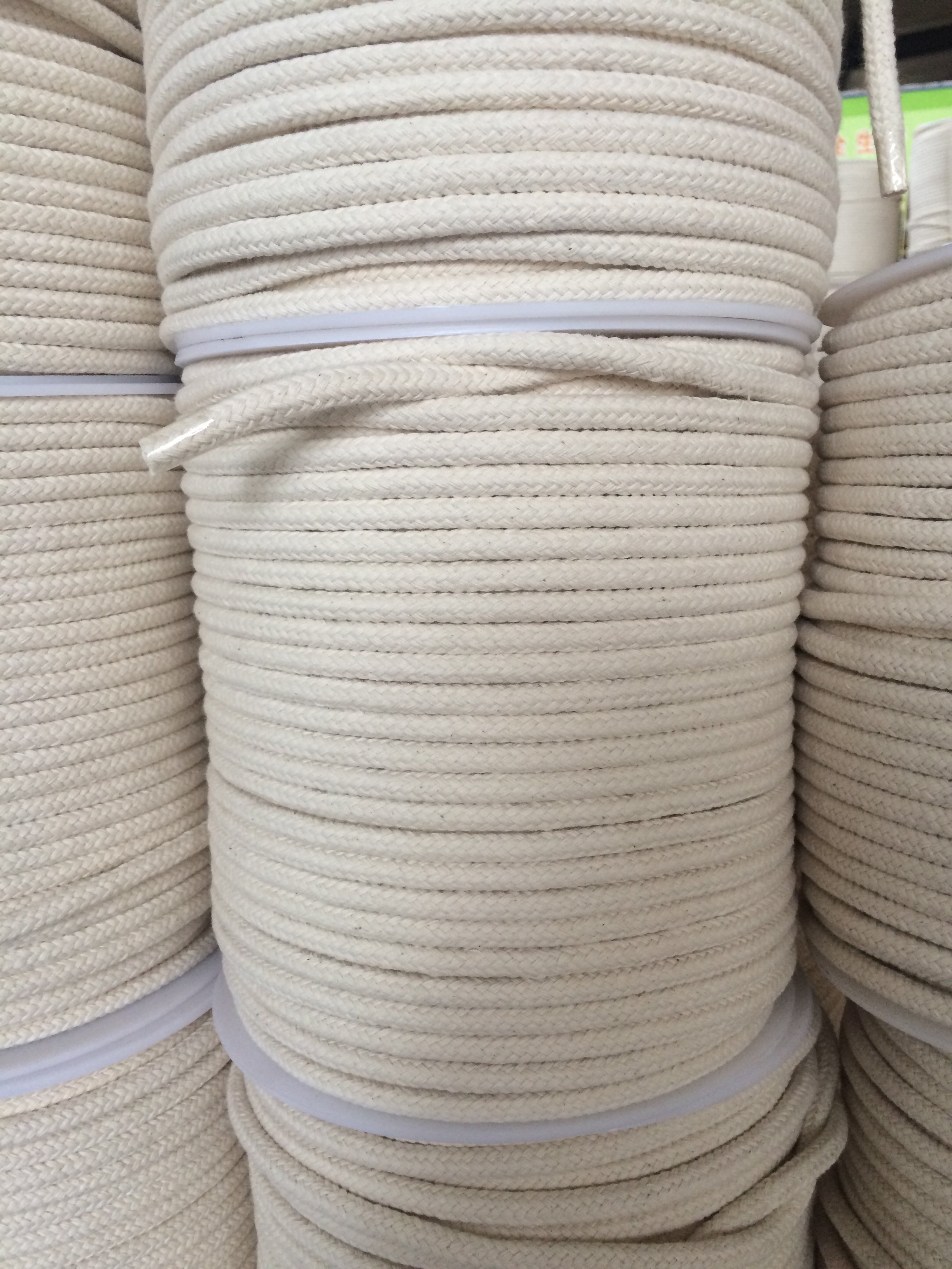 Cotton 16 strands braided rope natural fiber with reel packing