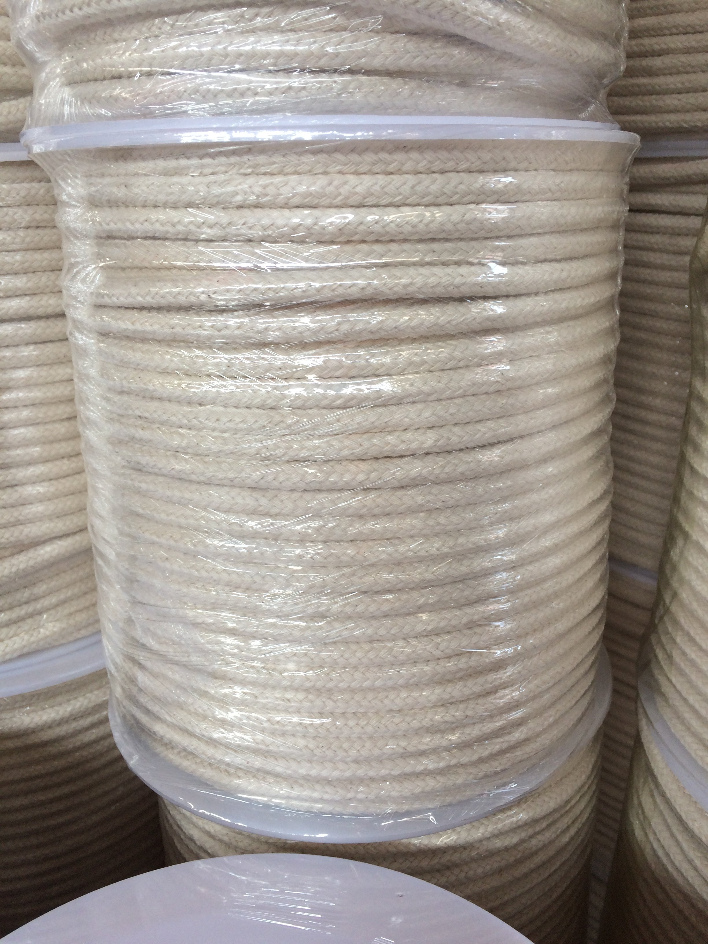 Cotton 16 strands braided rope natural fiber with reel packing