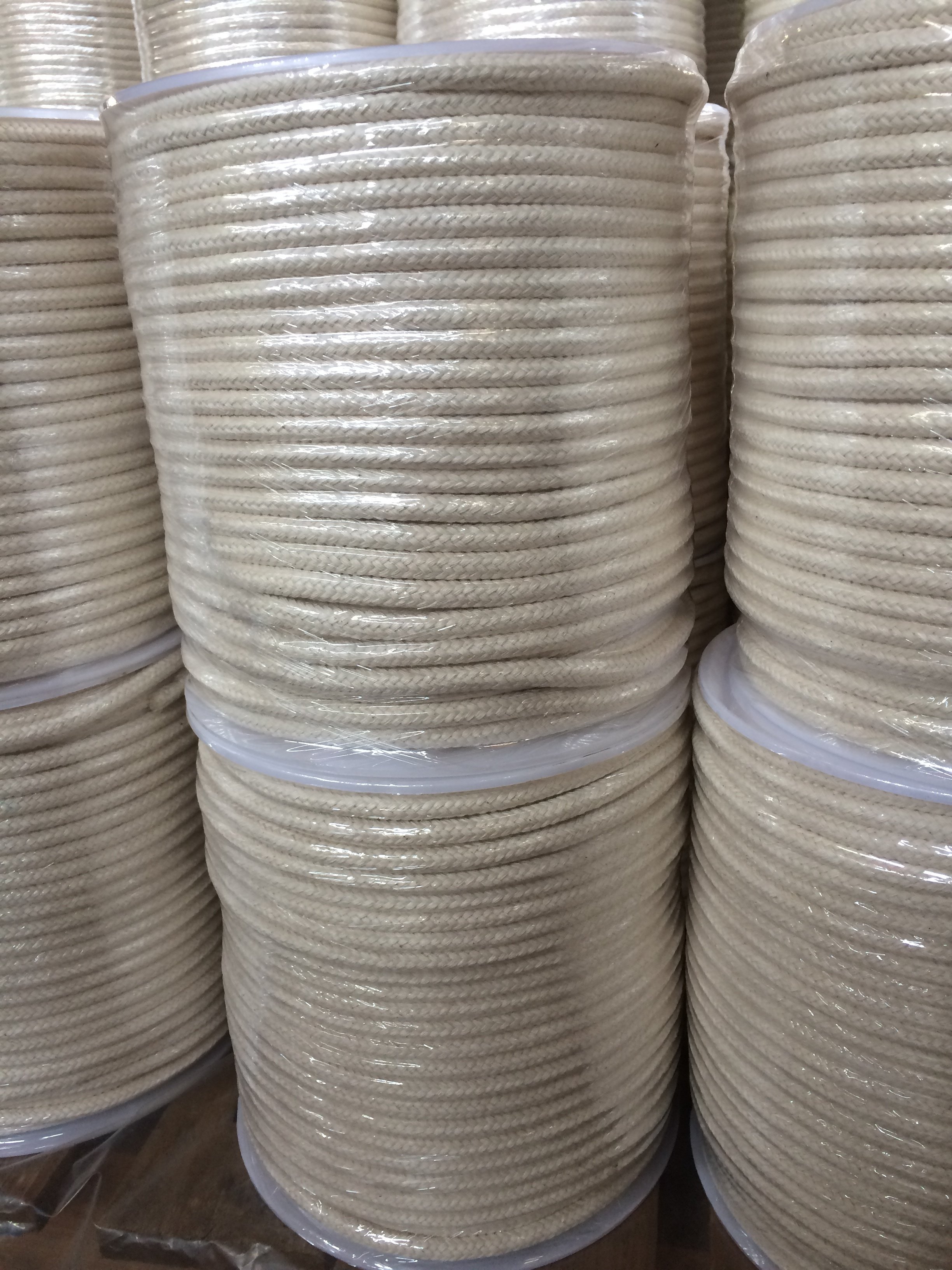 Cotton 16 strands braided rope natural fiber with reel packing