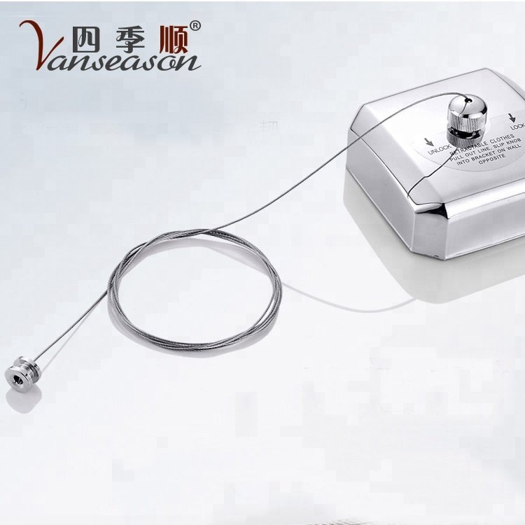 Steel String Hotel Polished Retractable Stainless Steel Clothesline