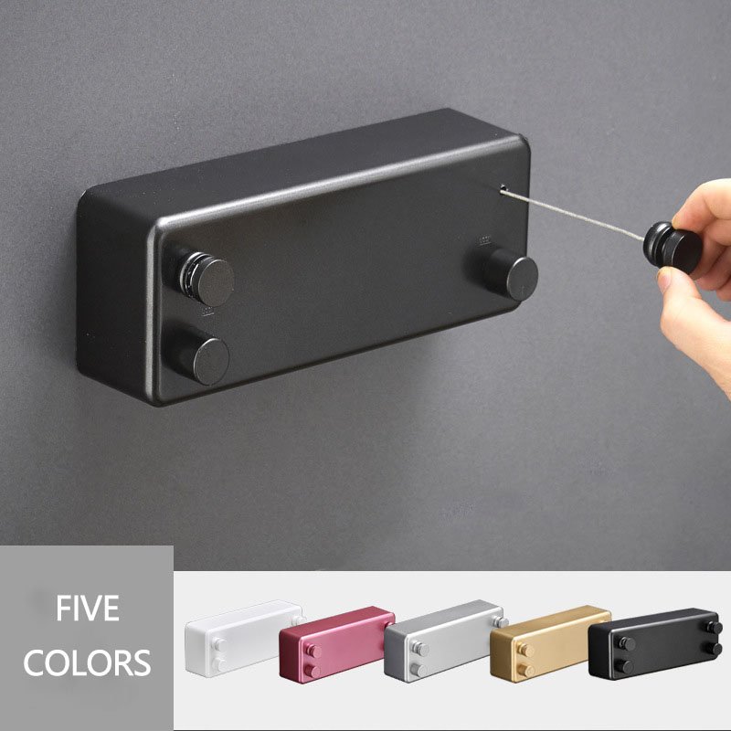 Retractable Clothesline with Adjustable Stainless Steel Double Rope,Wall Mounted Space-Saver Drying Line for Balcony,Bathroom