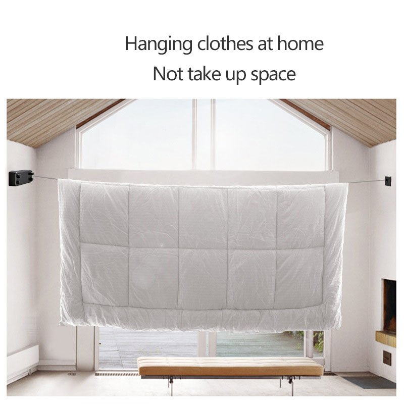 Retractable Clothesline with Adjustable Stainless Steel Double Rope,Wall Mounted Space-Saver Drying Line for Balcony,Bathroom