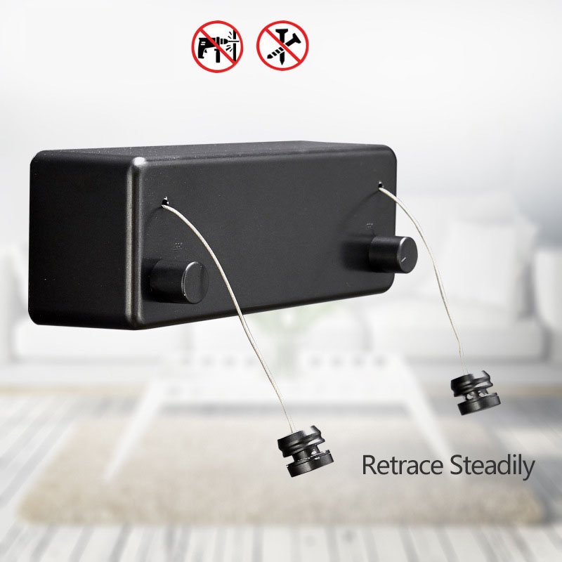 Retractable Clothesline with Adjustable Stainless Steel Double Rope,Wall Mounted Space-Saver Drying Line for Balcony,Bathroom