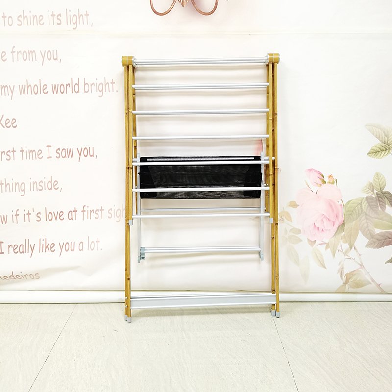 AL-8018CB+W Aluminum Floor-standing Clothes Drying Rack Indoor Outdoor Clothes Storage Movable Folding Wing Clothesline
