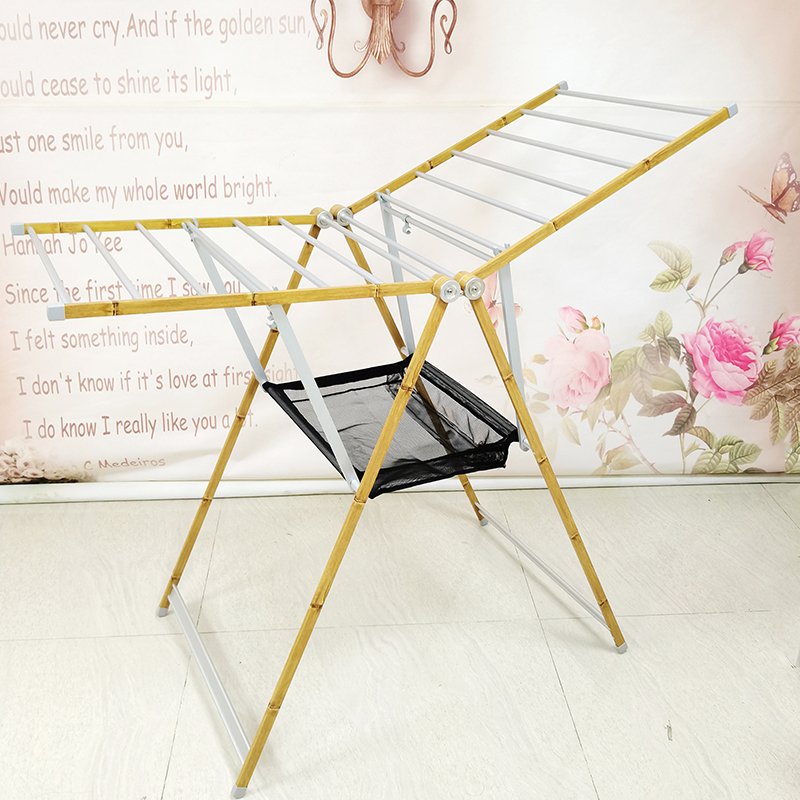 AL-8018CB+W Aluminum Floor-standing Clothes Drying Rack Indoor Outdoor Clothes Storage Movable Folding Wing Clothesline