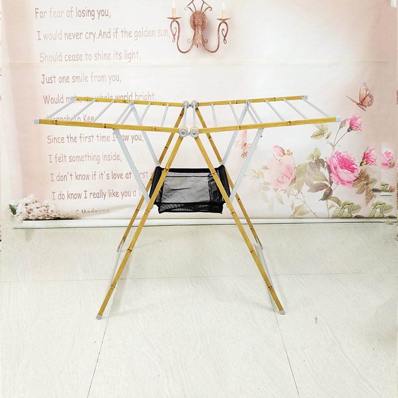 AL-8018CB+W Aluminum Floor-standing Clothes Drying Rack Indoor Outdoor Clothes Storage Movable Folding Wing Clothesline