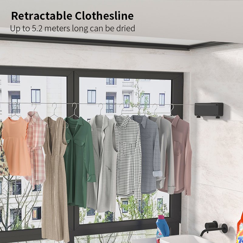 Stanles Steel Wall Drying Rack Yafei7109 Dry Cloth Line Laundry Clothes Drying Washingline