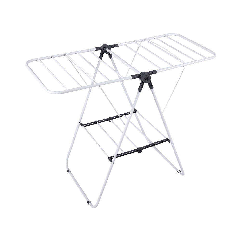 Factory Direct Sale Powder Coating 7M 2 Tiers Iron Floor Clothesline Hanger Standing Clothes Drying Stand