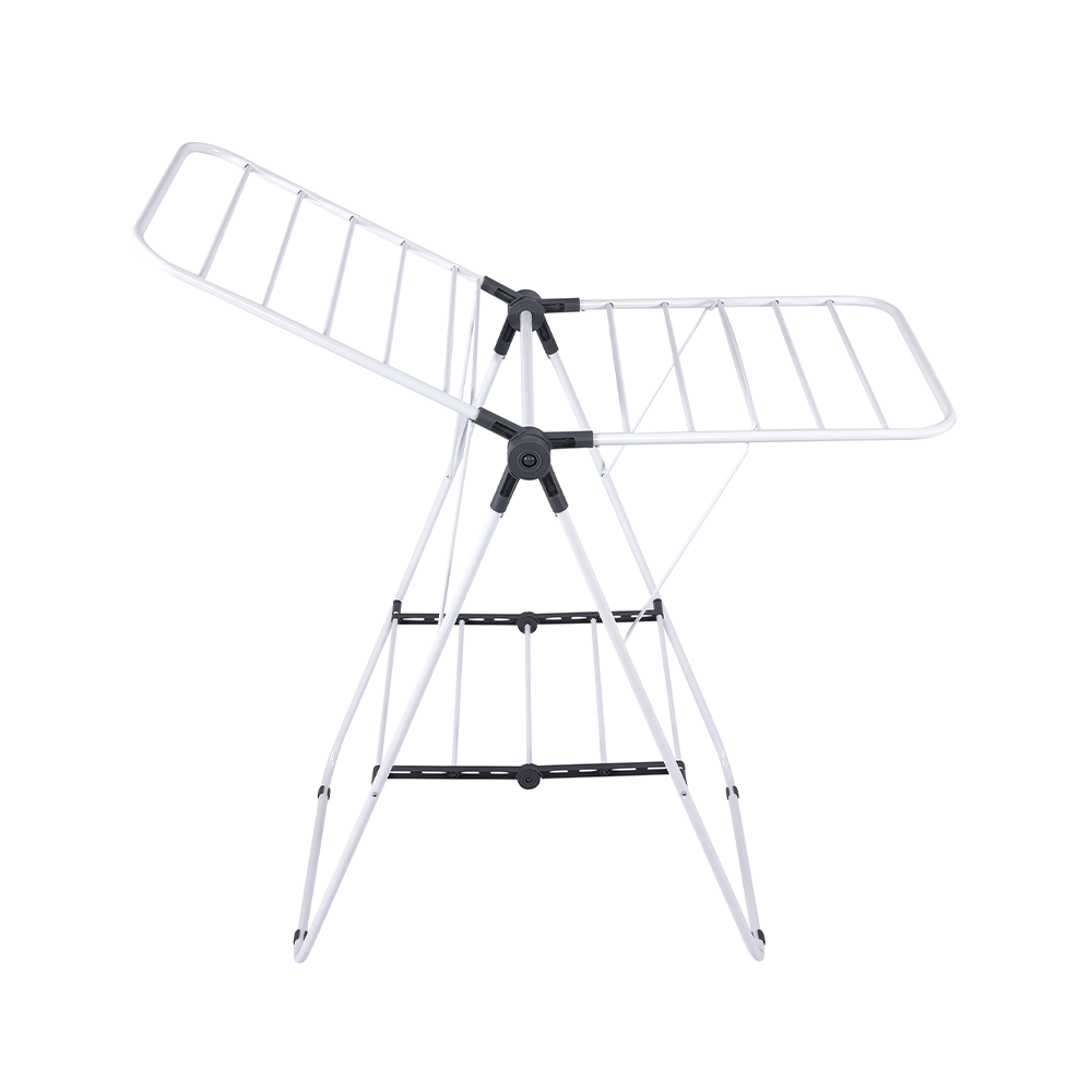 Factory Direct Sale Powder Coating 7M 2 Tiers Iron Floor Clothesline Hanger Standing Clothes Drying Stand