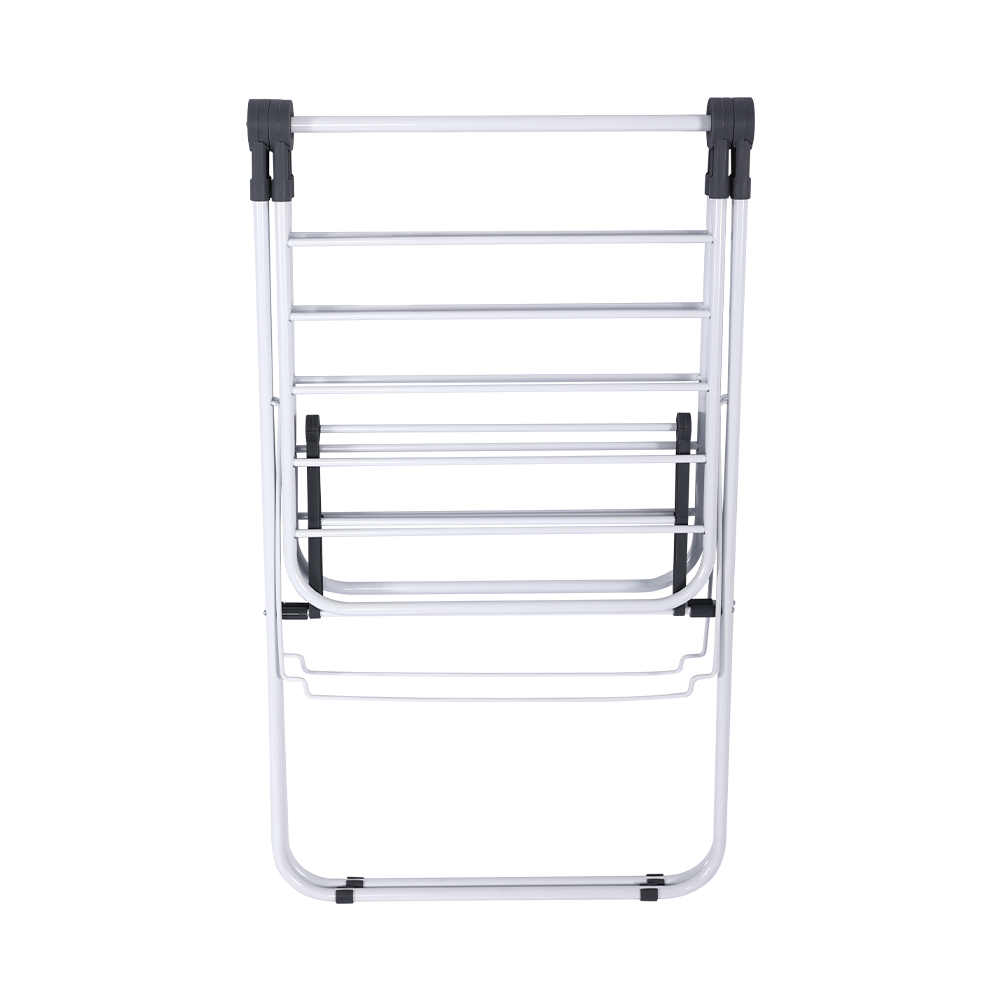 Factory Direct Sale Powder Coating 7M 2 Tiers Iron Floor Clothesline Hanger Standing Clothes Drying Stand