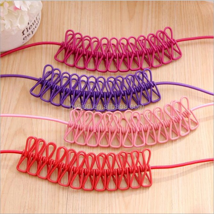 Hot sale Non-Slip Travel Retractable Laundry Clothesline Clothes Line Rope For Outdoor Camping with clips
