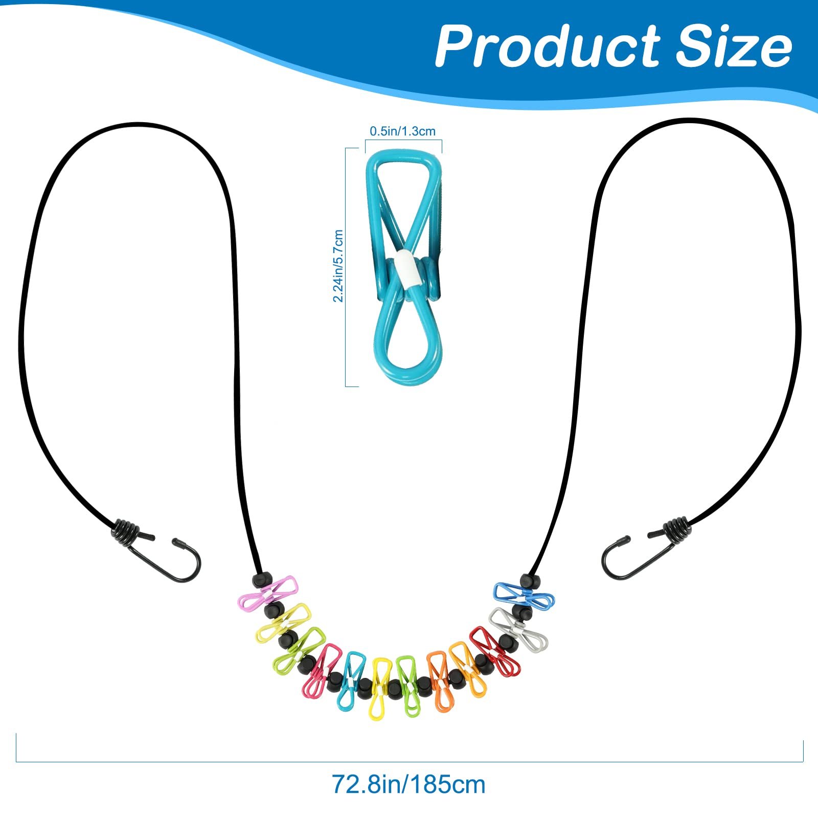 Retractable Portable Clothesline for Travel Clothing line with 12 Clothes Clips for Indoor Laundry Drying Line Outdoor Camping