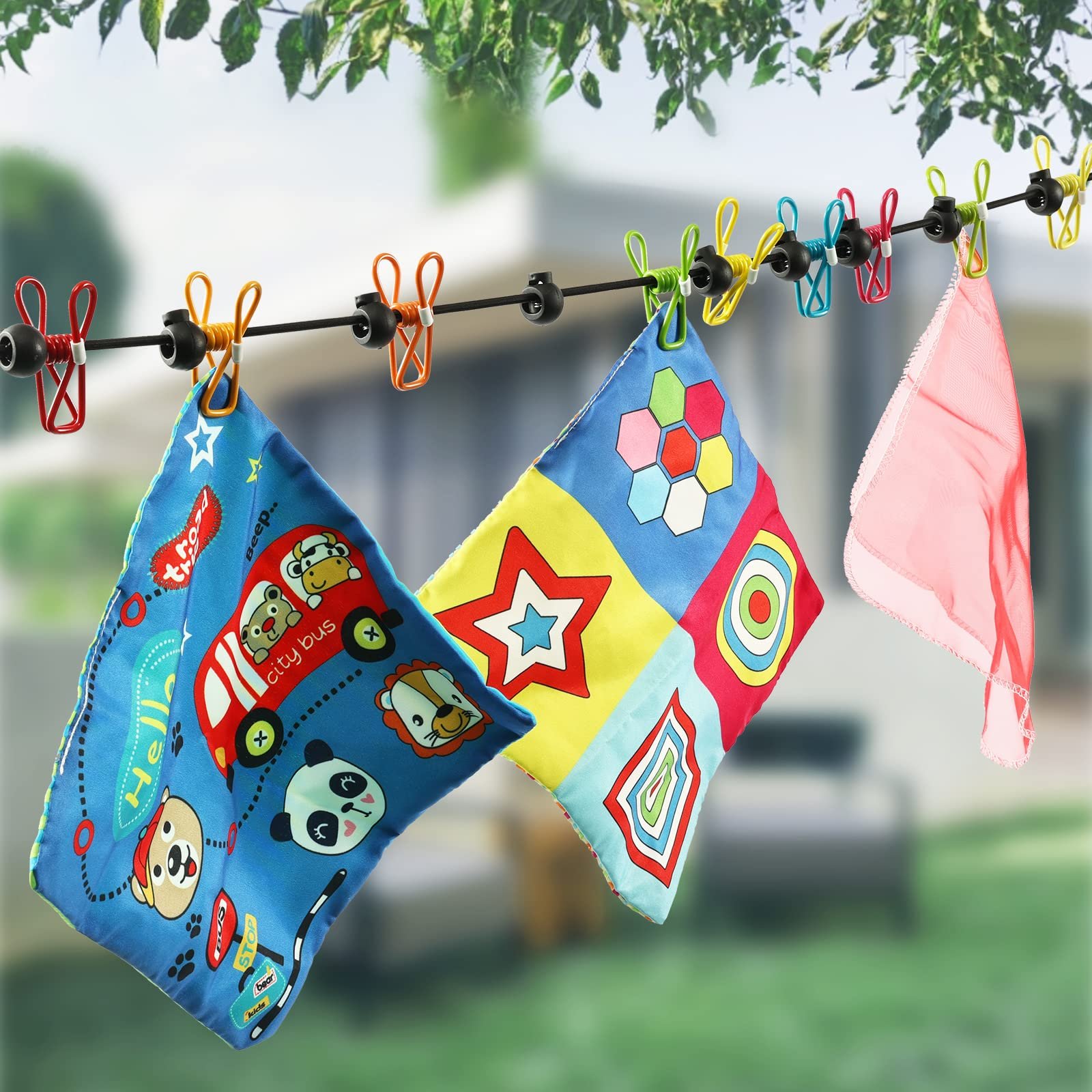 Retractable Portable Clothesline for Travel Clothing line with 12 Clothes Clips for Indoor Laundry Drying Line Outdoor Camping