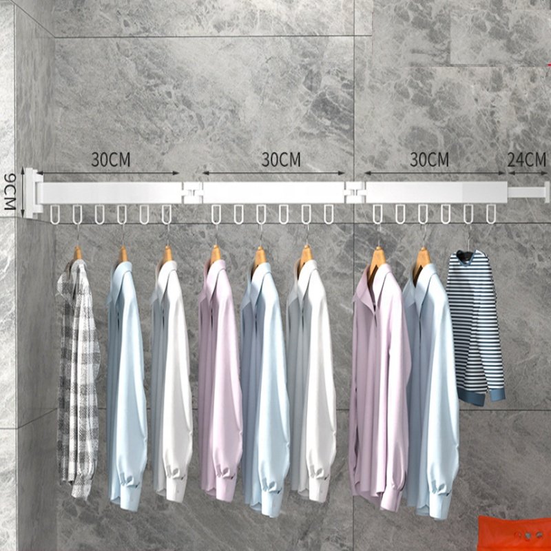 Foldable Clothes Hanger Wall Mount Retractable Cloth Drying Rack Indoor Outdoor Space Saving Aluminum Home Laundry Clothesline