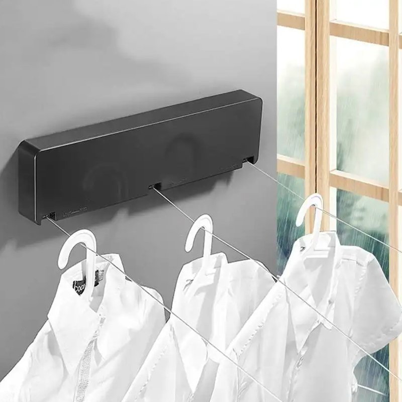 triple Stainless Steel Square Space Saving Wholesale Retractable Clothing Clothesline Laundry Room Support
