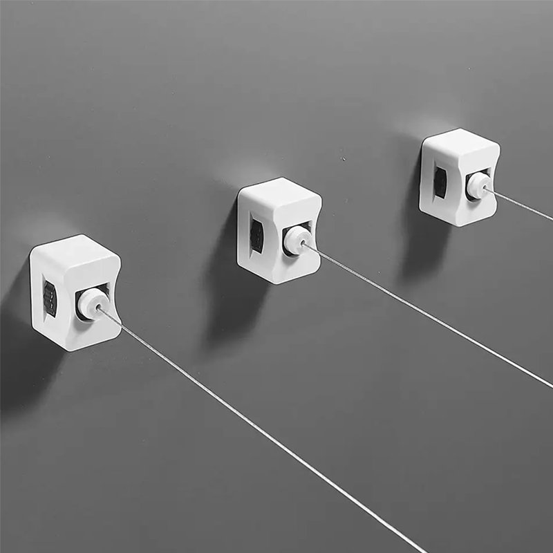 triple Stainless Steel Square Space Saving Wholesale Retractable Clothing Clothesline Laundry Room Support