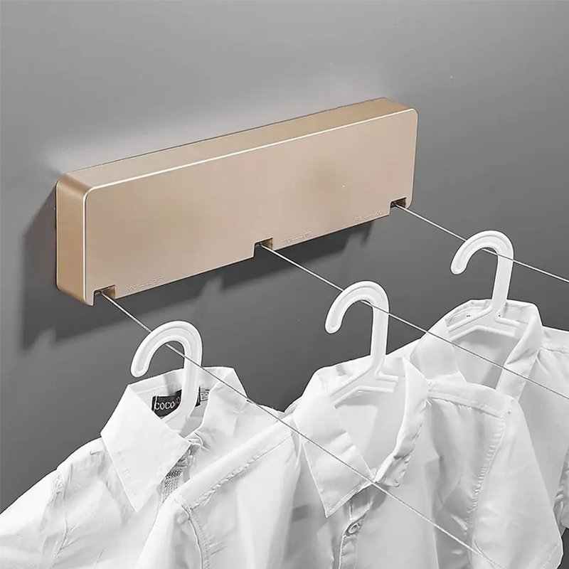 triple Stainless Steel Square Space Saving Wholesale Retractable Clothing Clothesline Laundry Room Support