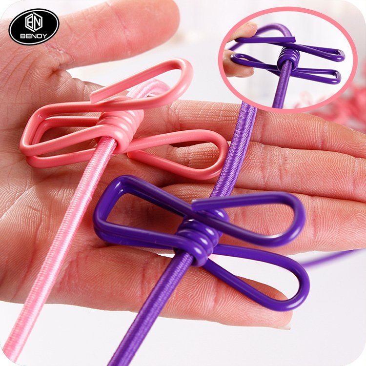 Hot sale New Good Quality portable retractable Travel cloth line rope with metal clip