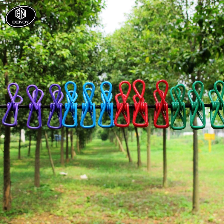 Hot sale New Good Quality portable retractable Travel cloth line rope with metal clip