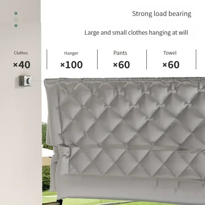 Adjustable Laundry Line Clothes Drying Rack Hanger Storage Bathroom Accessories Wall Mounted Invisible Retractable Clothesline