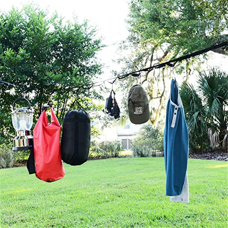 Outdoor Camping Non-slip stretch clothesline With 19 Clips Travel Stretchy Clothesline Sock Line Hanging Laundry Drying Rope