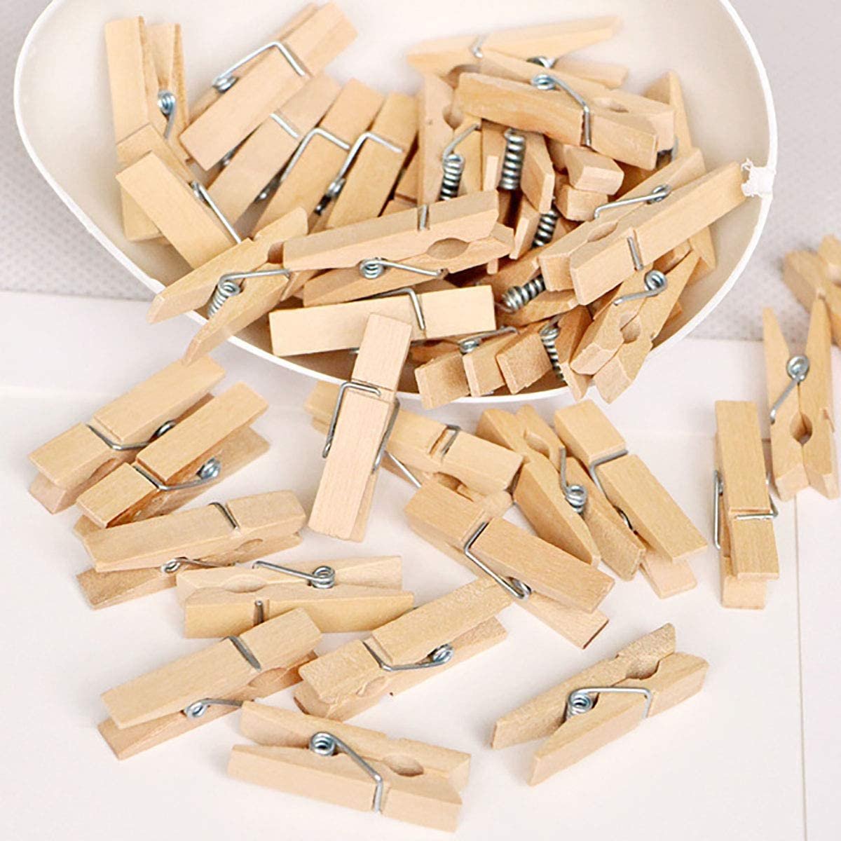 Tailai 72mm Wooden Clothespins for Crafts and Hanging Clothes on Clothesline Laundry