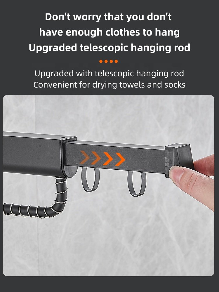 Folding extendable Hanger Wall Mounted Retractable Drying Rack For Clothes Indoor Aluminum Home Laundry Clothesline