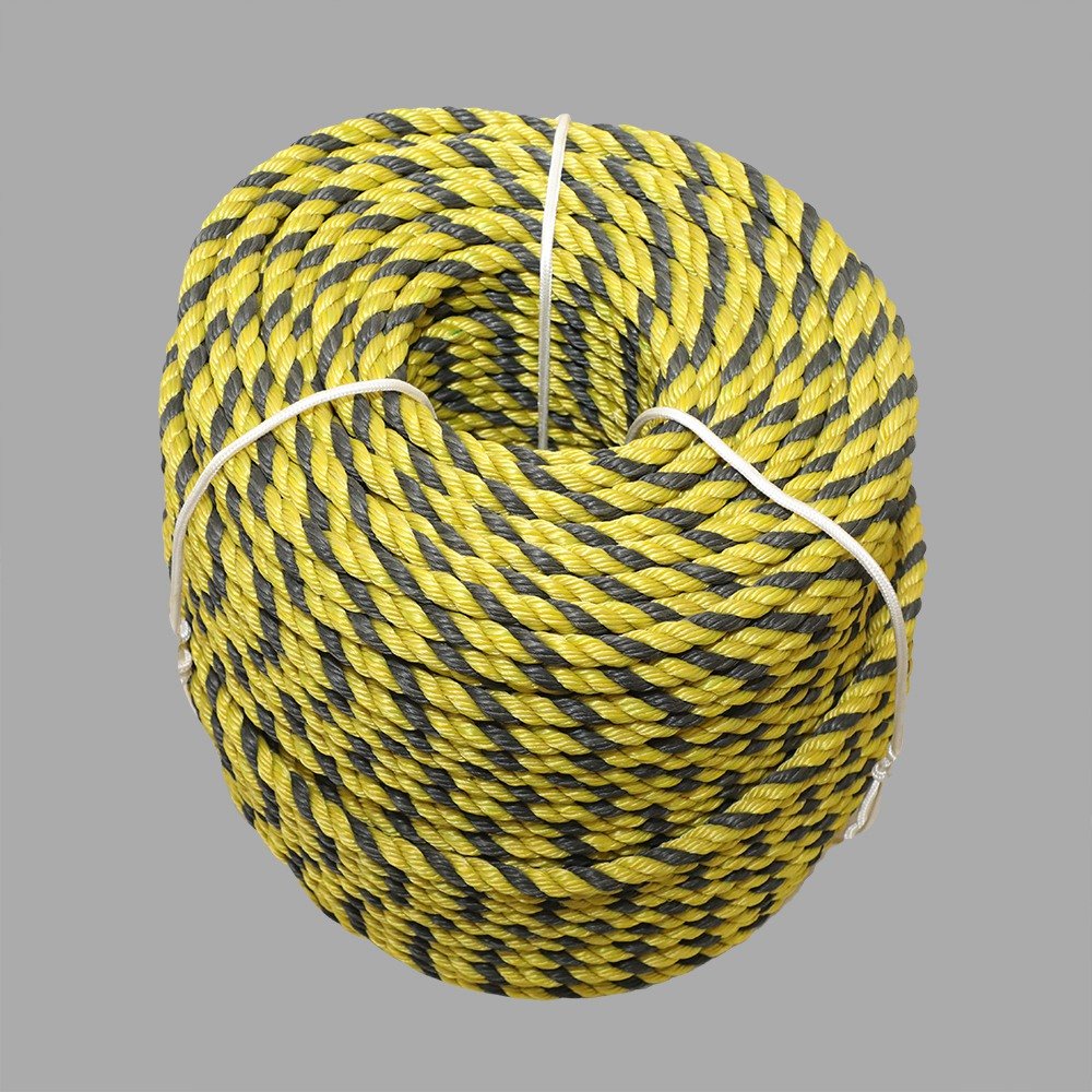 YILIYUAN factory ce certificate polipropylen rope 12mm 3 strand yellow pp rope