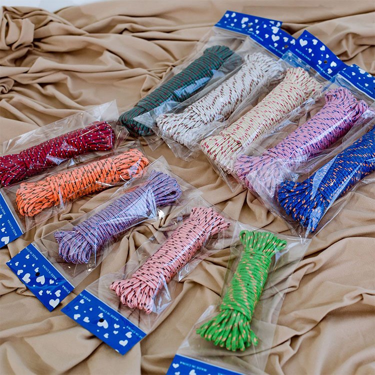 10m 20m clothesline Multifunctional outdoor elastic clothesline Thickened Bold non-slip colored polyester Nylon rope
