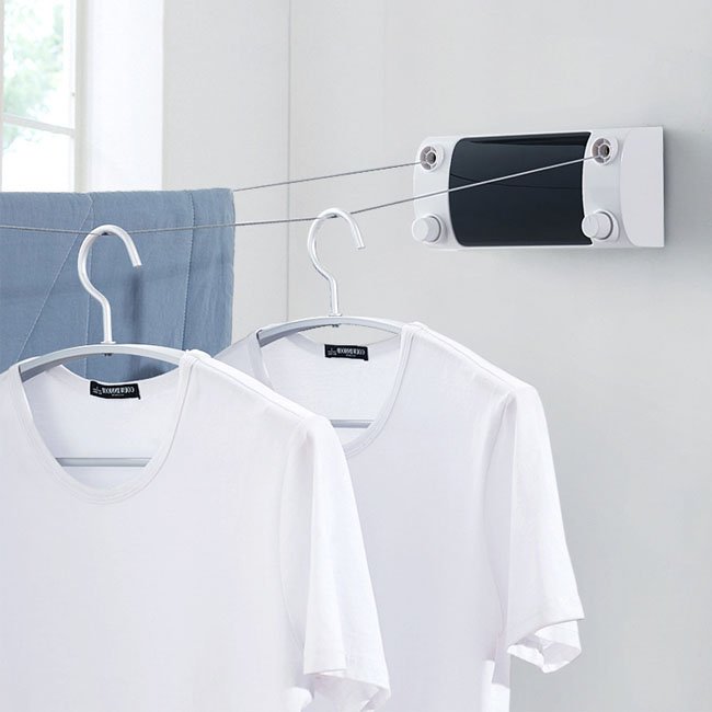 High Quality Gold Retractable Clothesline Retracting Hanging Clothing Drying Rack